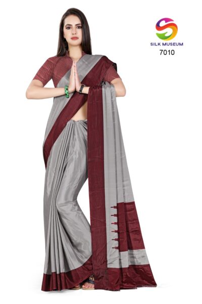 Atulya Turkey Silk Uniform Saree With Blouse Piece D.NO-7010