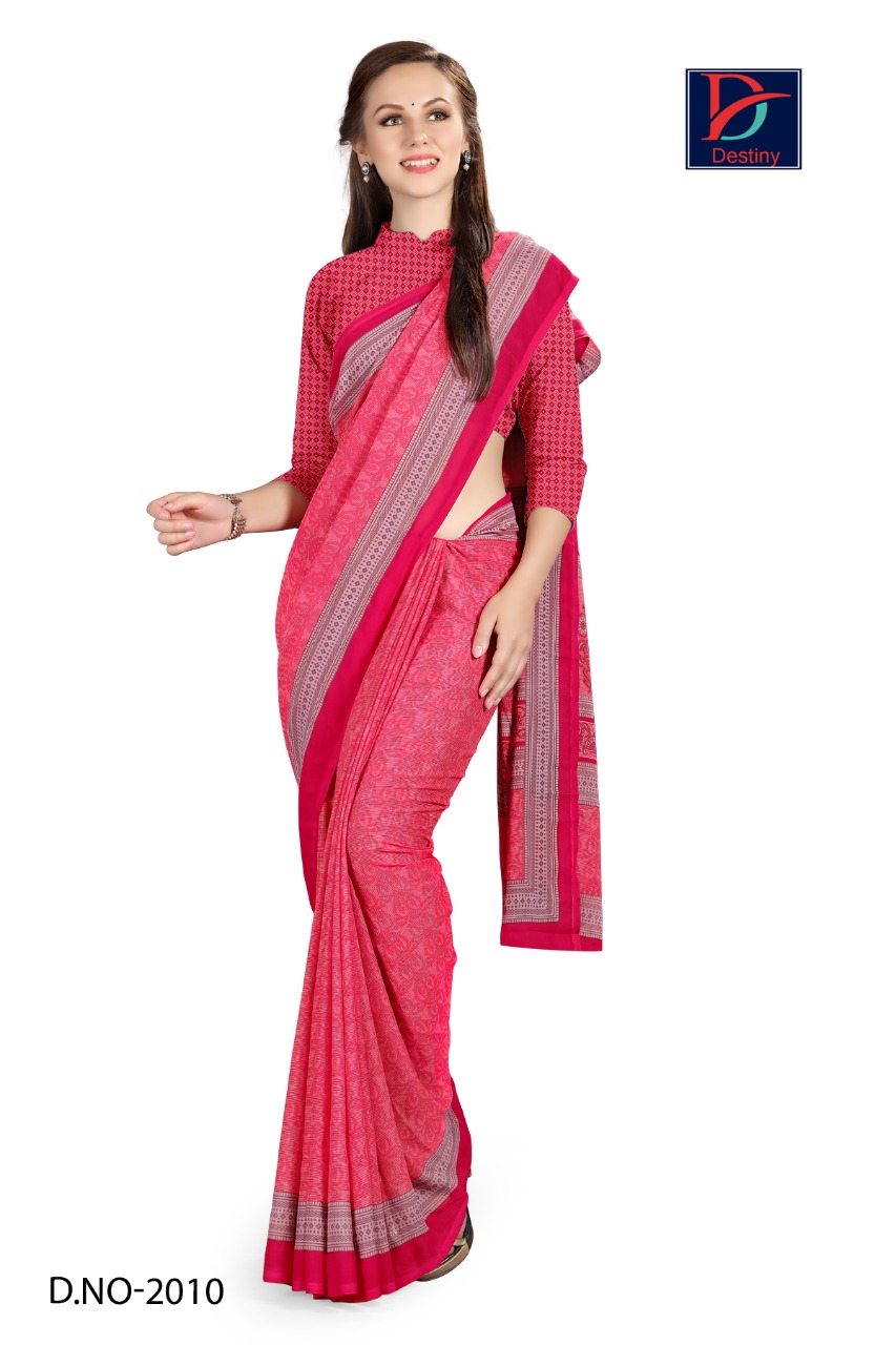 Atulya Reniyal Fabric Uniform Saree With Blouse Piece D.NO-2010