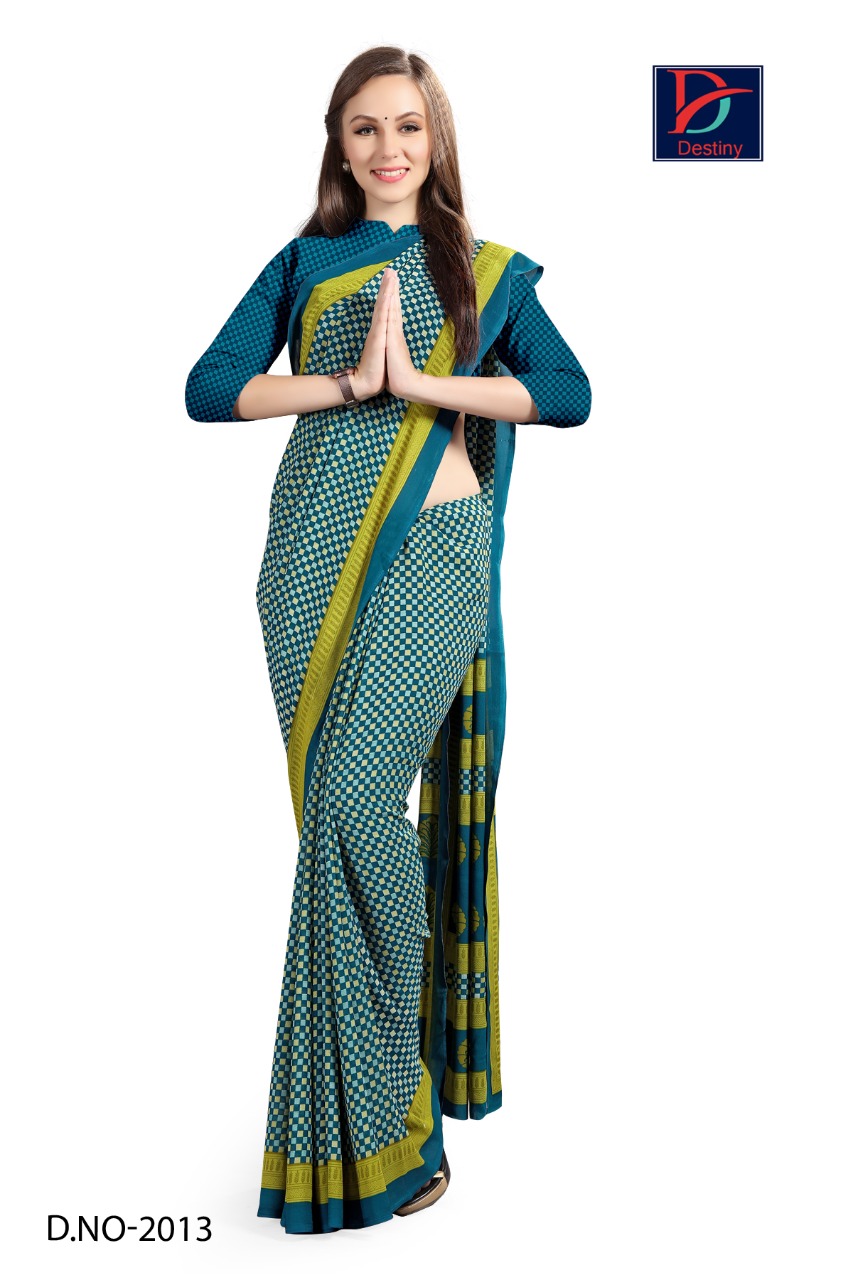 Atulya Reniyal Fabric Uniform Saree With Blouse Piece D.NO-2013