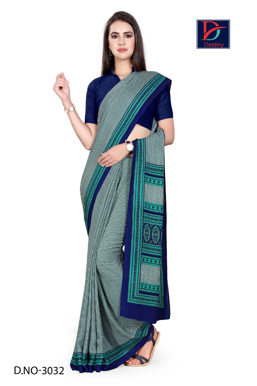 Atulya Reniyal Fabric Uniform Saree With Blouse Piece D.NO-3032