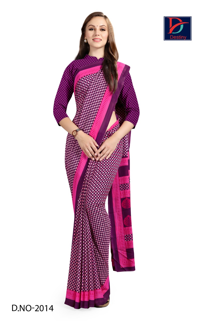 Atulya Reniyal Fabric Uniform Saree With Blouse Piece D.NO-2014