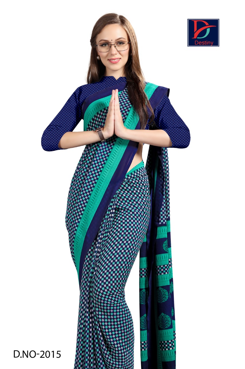 Atulya Reniyal Fabric Uniform Saree With Blouse Piece D.NO-2015