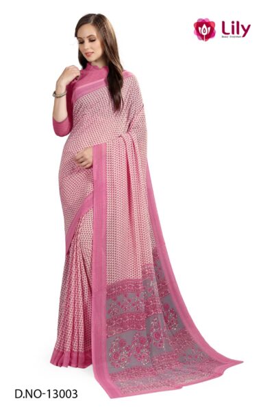 Atulya Weightless Fabric Uniform Saree With Blouse Piece D.NO-13003
