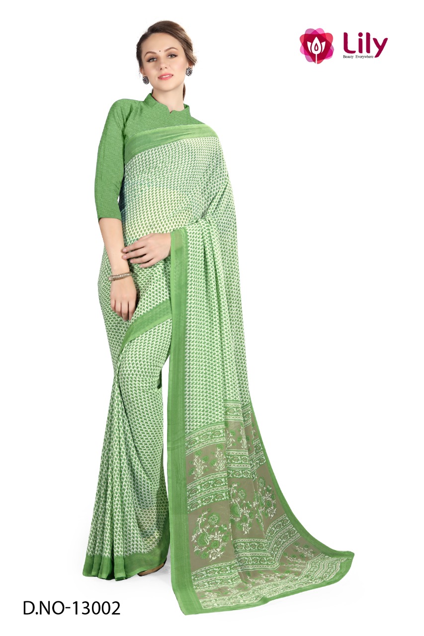 Atulya Weightless Fabric Uniform Saree With Blouse Piece D.NO-13002
