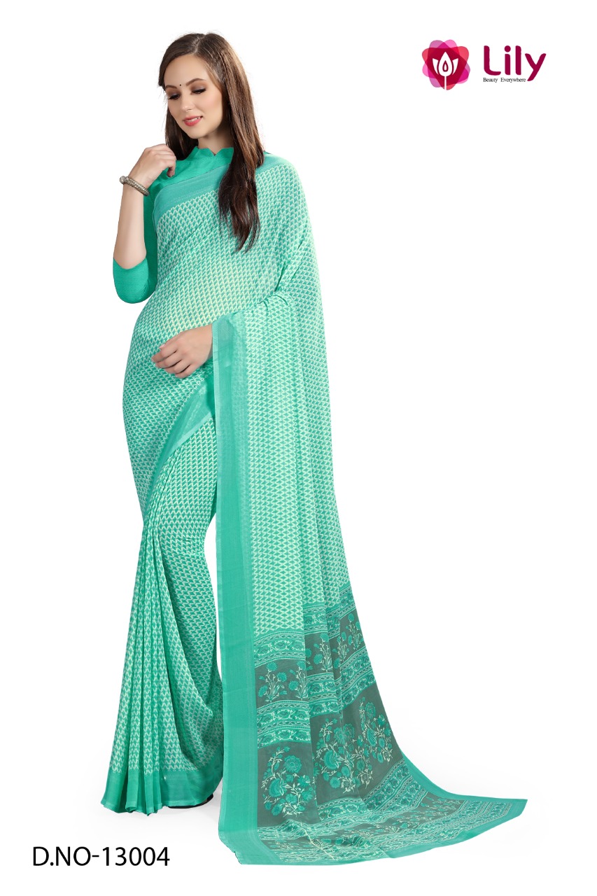 Atulya Weightless Fabric Uniform Saree With Blouse Piece D.NO-13004
