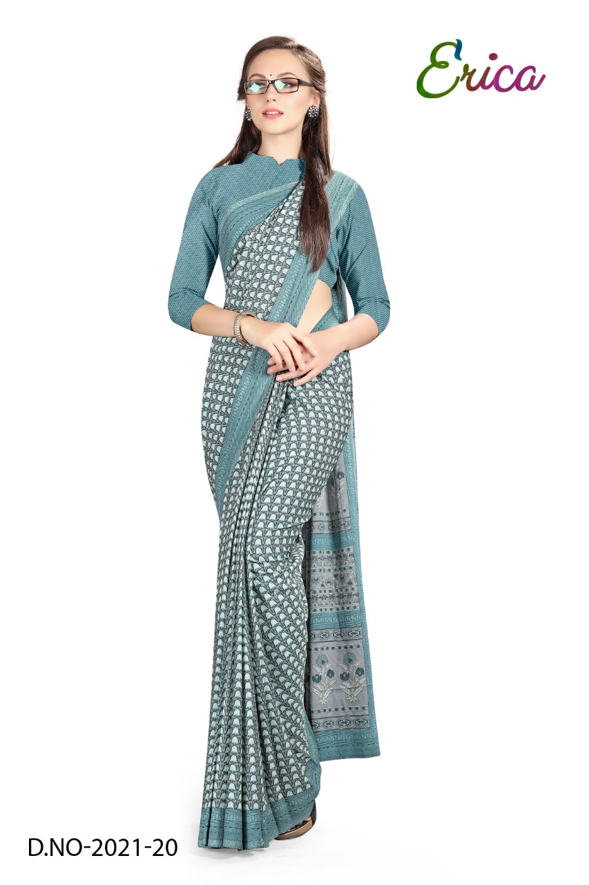 Atulya Send Crepe Uniform Saree With Blouse Piece D.NO-2021-20