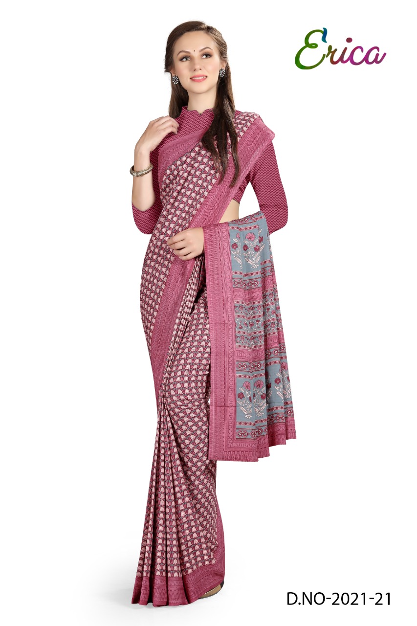 Atulya Send Crepe Uniform Saree With Blouse Piece D.NO-2021-21
