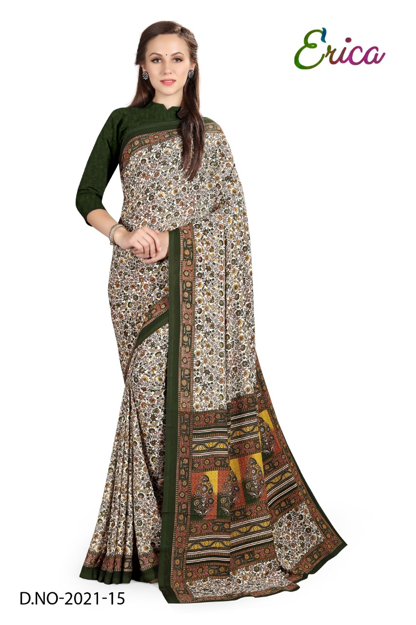 Atulya Send Crepe Uniform Saree With Blouse Piece D.NO-2021-15