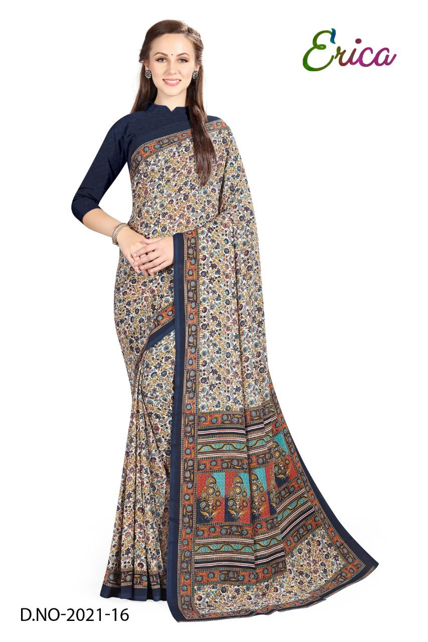 Atulya Send Crepe Uniform Saree With Blouse Piece D.NO-2021-16
