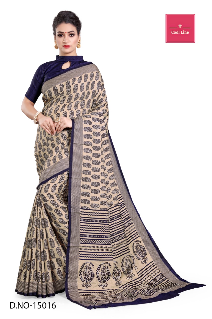 Atulya Poly Cotton Uniform Saree With Blouse Piece D.NO-15016