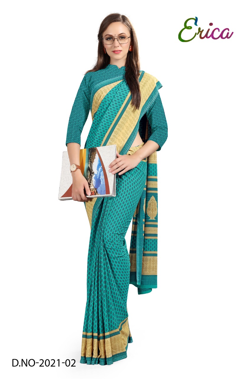 Atulya Send Crepe Uniform Saree With Blouse Piece D.NO-2021-02