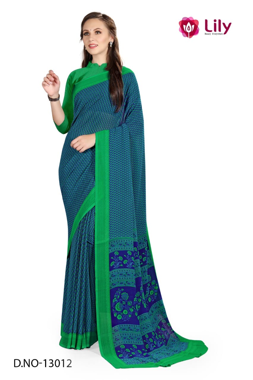 Atulya Weightless Fabric Uniform Saree With Blouse Piece D.NO-13012